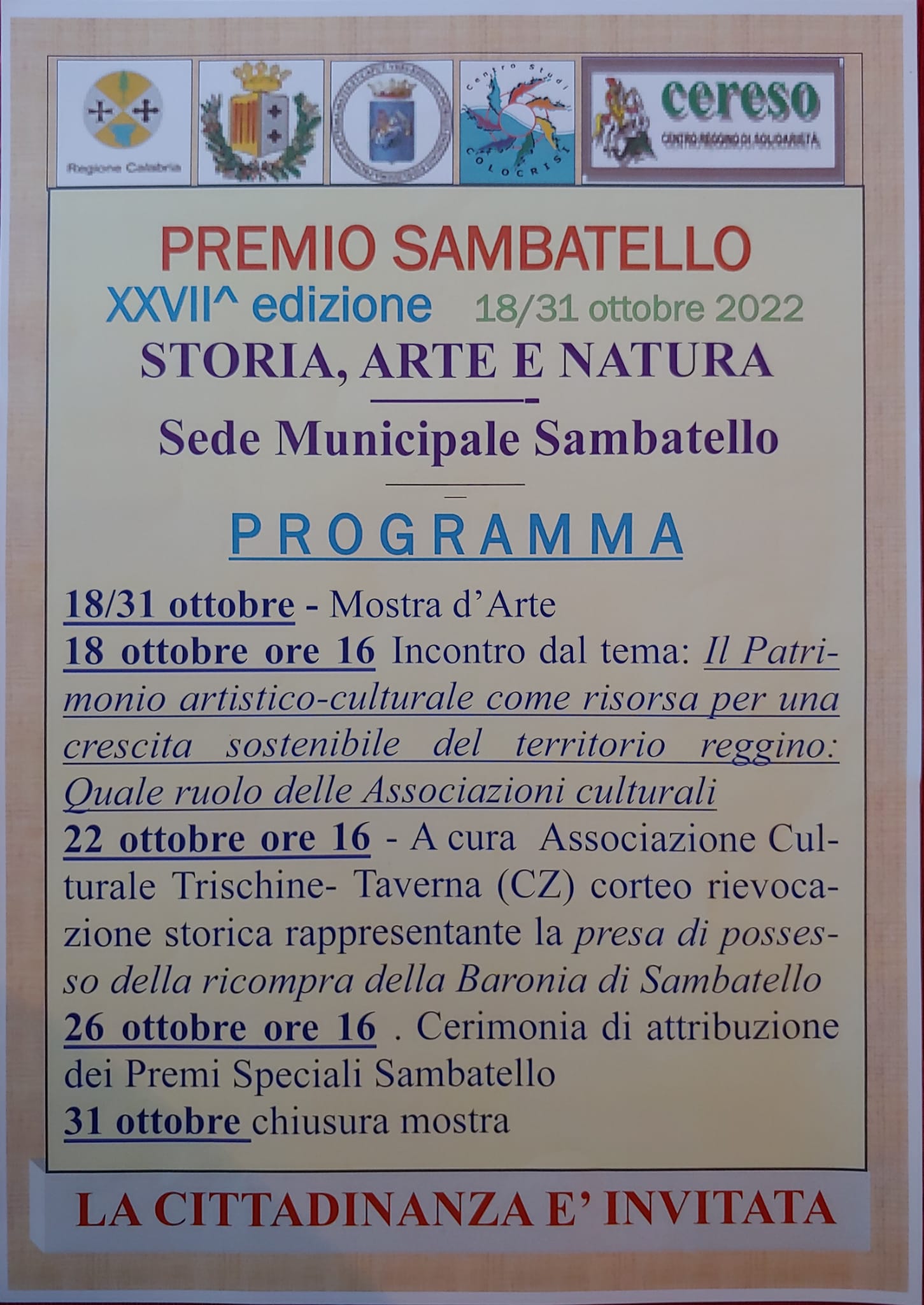 Invito premio sambatello2022